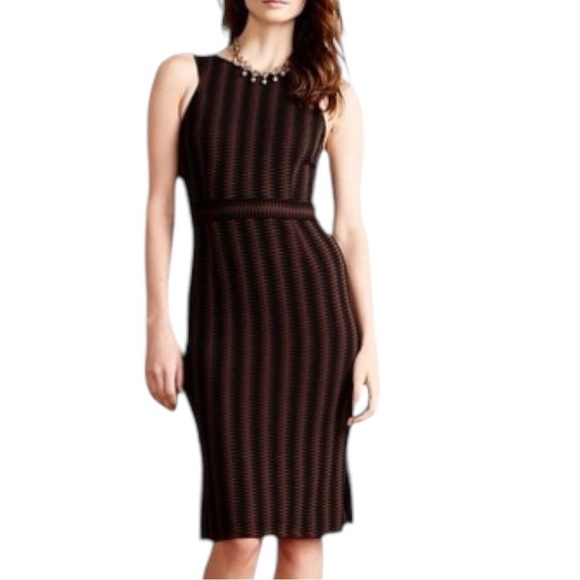 Anthropologie Maeve Meridian Textured Knit Pencil Sheath Dress - Brown - Small - Picture 1 of 12